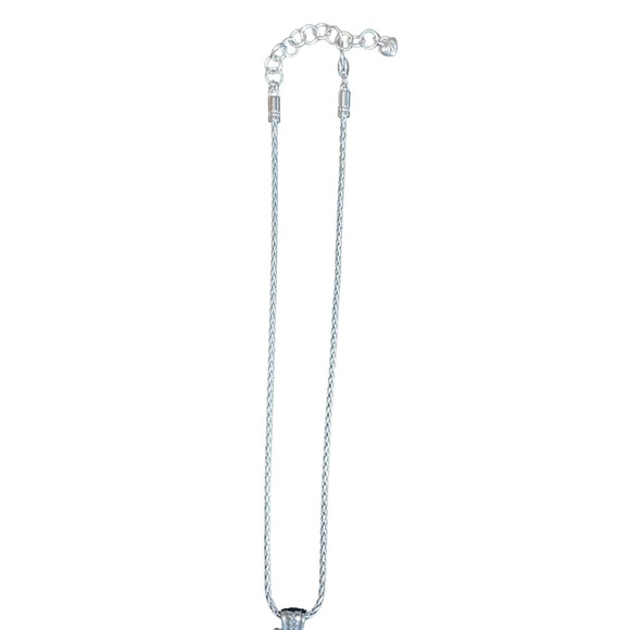 Vintage Timeless Brighton Large Silvertone Oval Pendant Necklace 16" -18" Long - Picture 3 of 9